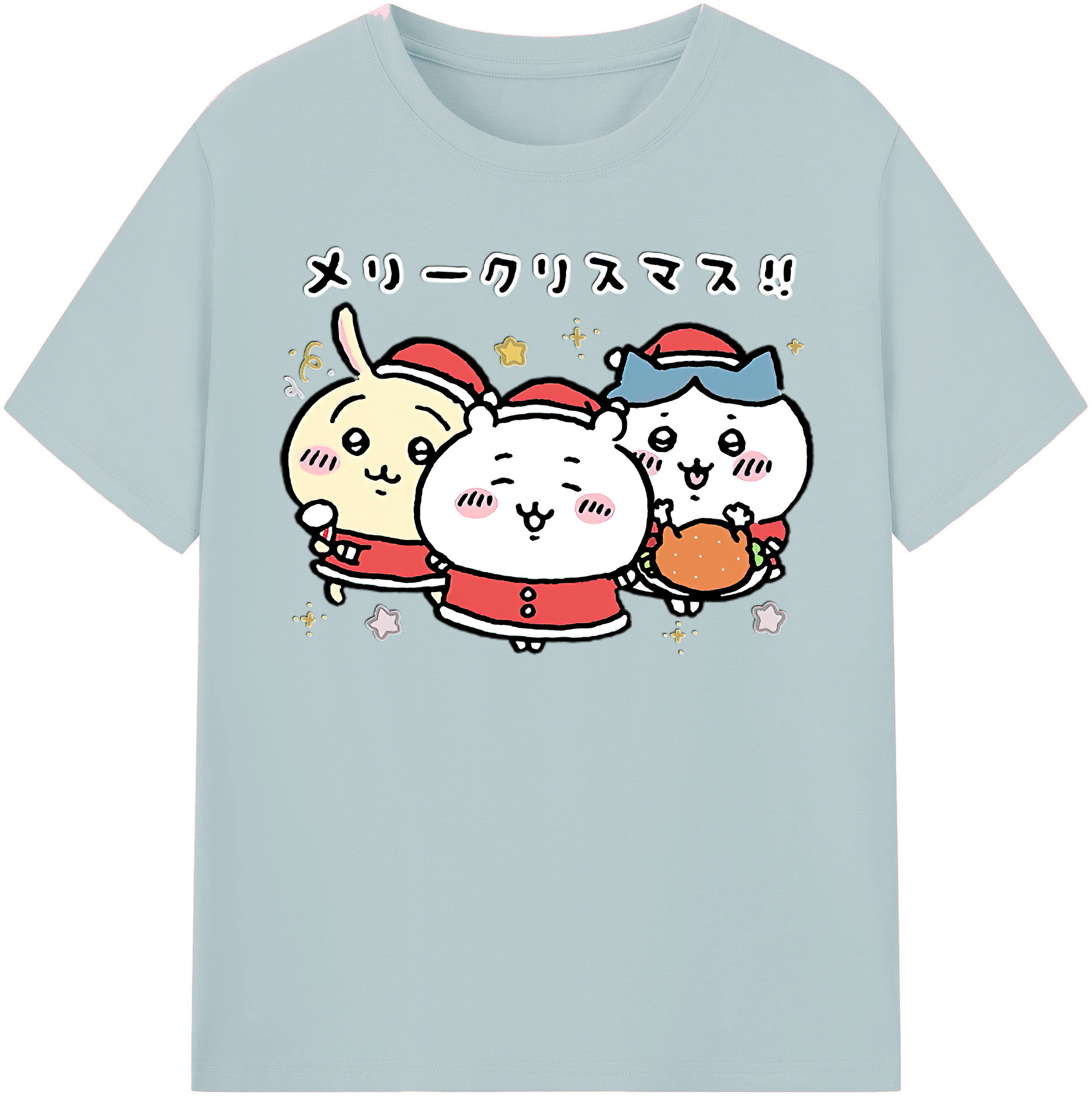 （画像用） ちいかわ ハチワレ Chii-kawa hachiware 綿100％半袖Tシャツ（フロントプリント）